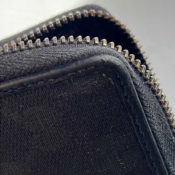GUCCI GG Logo Canvas & Leather Zip Around Long Wallet Black Silver-tone Auth. - Picture 15 of 17